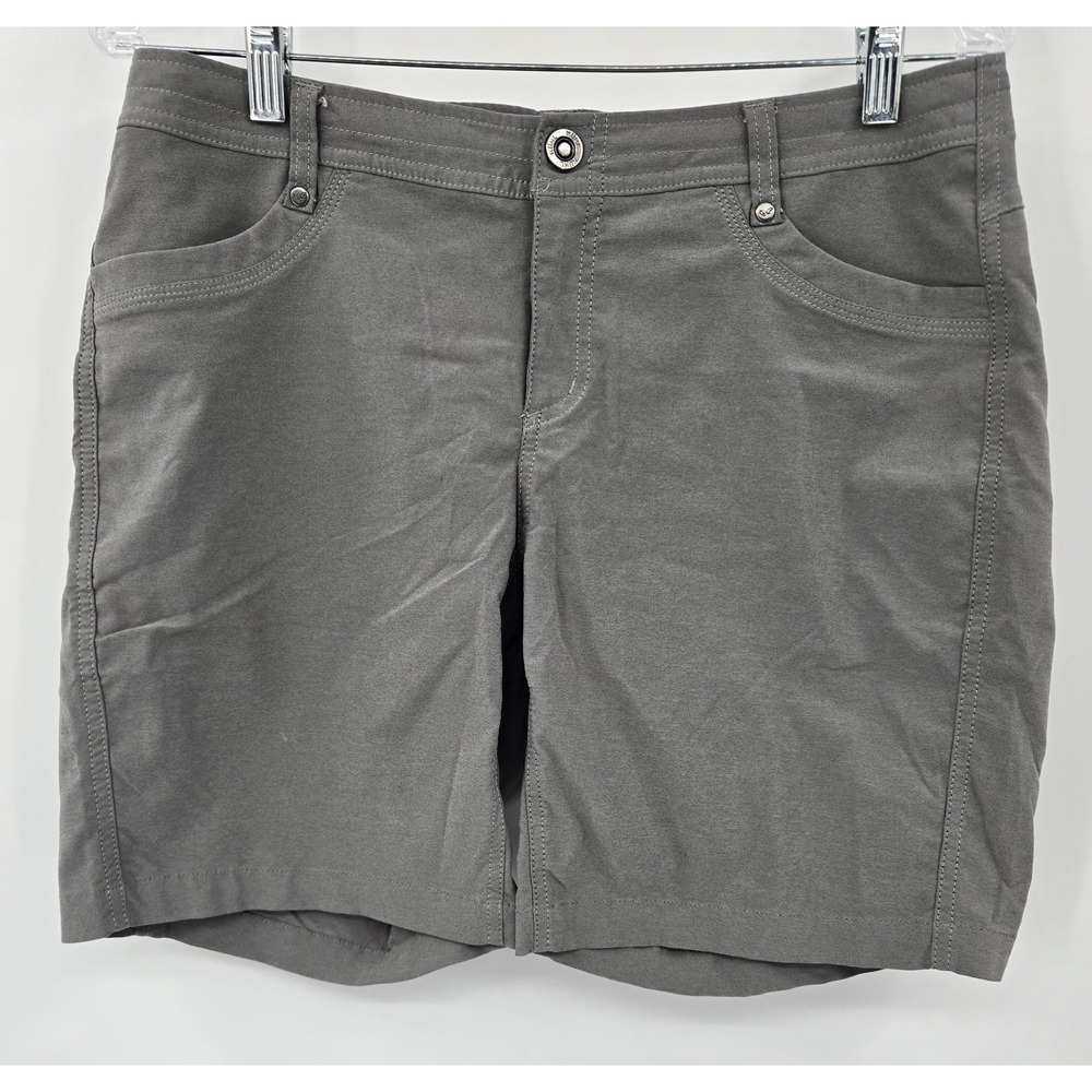 Kuhl Trekr Shorts Womens Size 10 Pewter Gray 8" Inseam Athletic Hiking